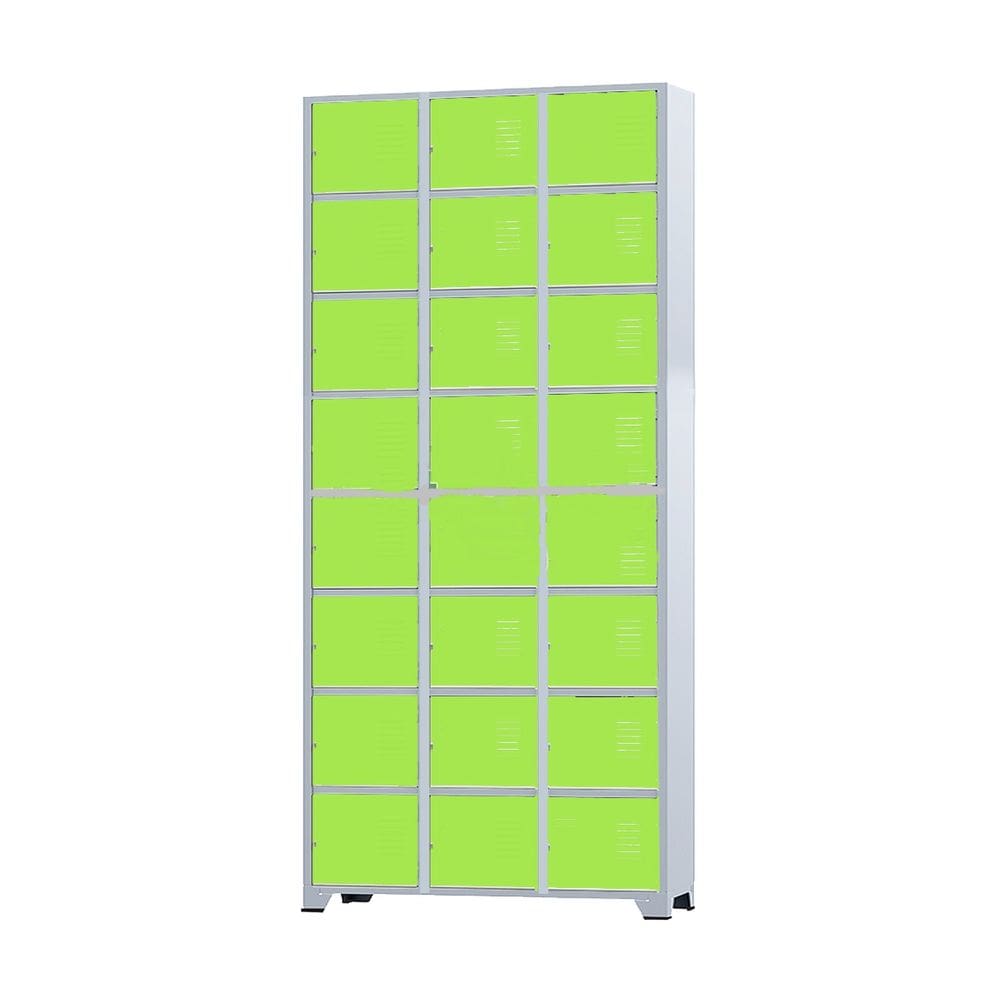 Armário Roupeiro De Aço 24 Portas Para Vestiário Academia Locker Verde com Chave