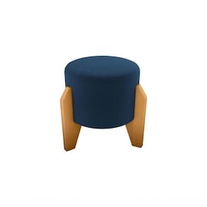 Puff Decorativo Descanso Luxo Orginal Premium Veludo Azul Matrix