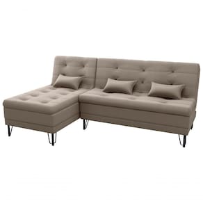 Sofá Cama Com Chaise 3 Lugares 2,00 Mts Nice Matrix Capuccino