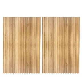 Cabeceira Esmeralda Madeira Maciça Ripada 150 X 200cm Para Cama King Size Marrom