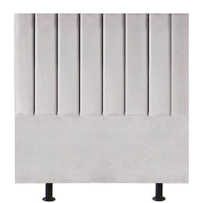 Cabeceira De Cama Solteiro Box 90 Cm Karla Suede Cor:cinza Claro