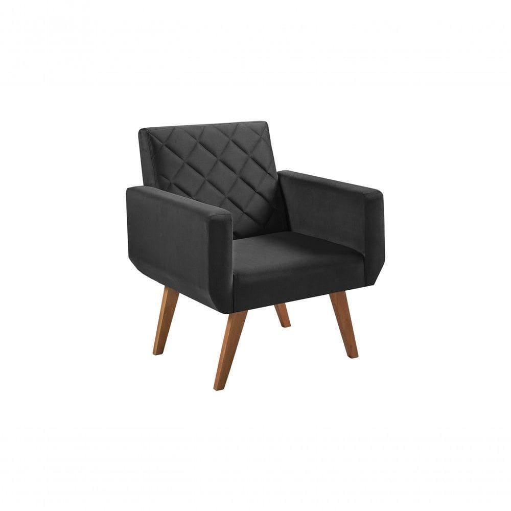 Poltrona 1 Lugar Braço Anabelle Unidecor Preto