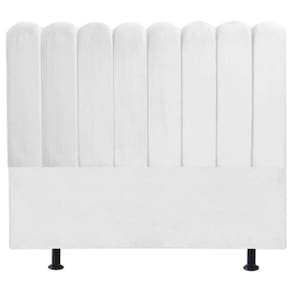 Cabeceira Nuvem Cama Box King 195 Cm Alanis Suede Branco