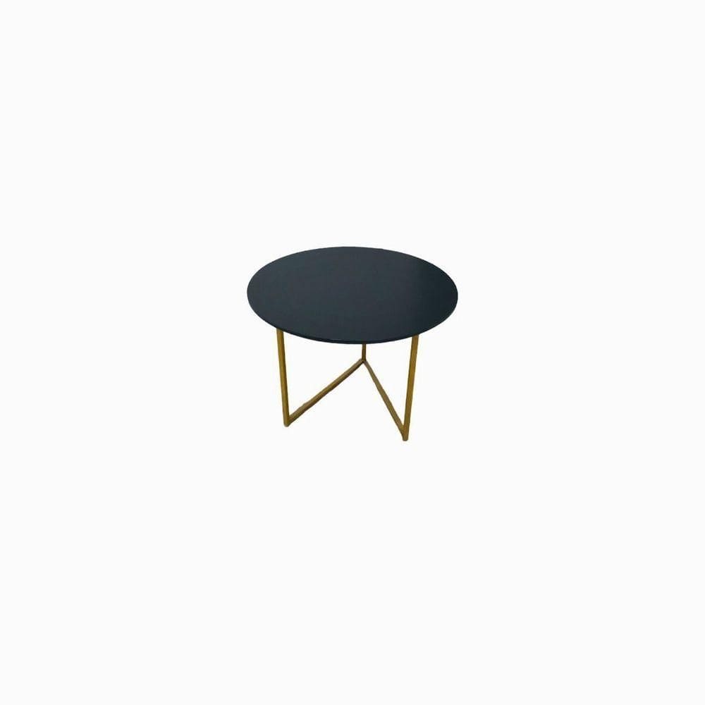 Mesa De Centro Jade Base De Aço Tampo Mdf Decorativa Moderna