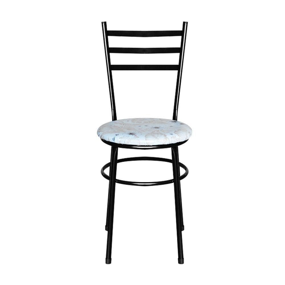 2 Cadeiras Para Cozinha Epoxi Preta Assento Floral Cor:floral Areia