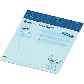 Bloco Refil para Mini Fichário Argolado com 80 Folhas Decoradas Stitch DAC,
