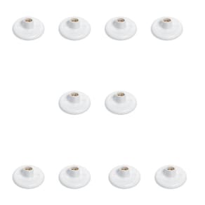 Conjunto de 10 Plafon Redondo de Sobrepor 100w Bocal Porcelana E27 Branco
