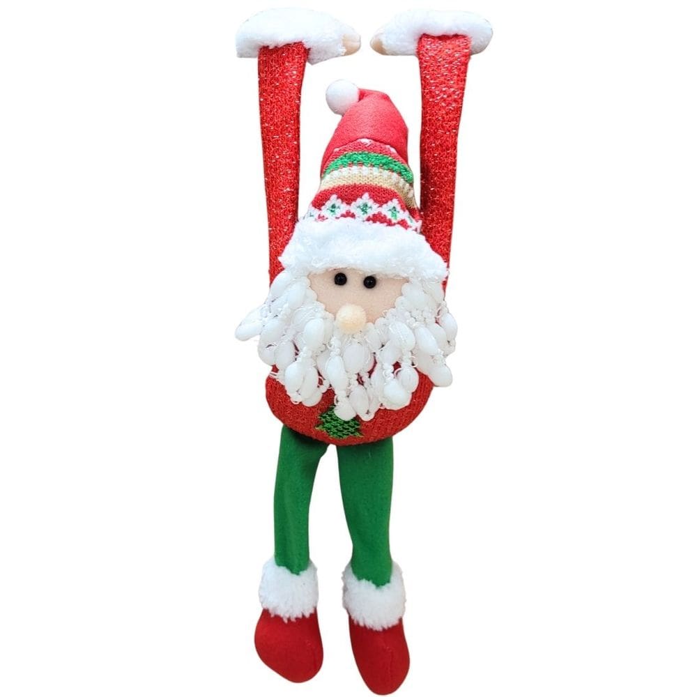 Papai Noel Pelúcia Decorativo Braços Para Pendurar 40cm - Art Christmas