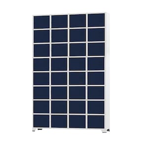 Armário Roupeiro De Aço Para Vestiário 32 Portas Locker Azul Marinho com Chave