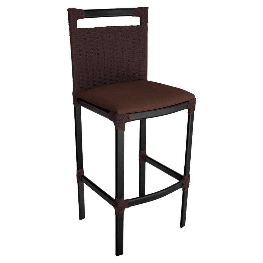 Banqueta Alta Vigor Em Alumínio E Corda Náutica Marrom Marrom