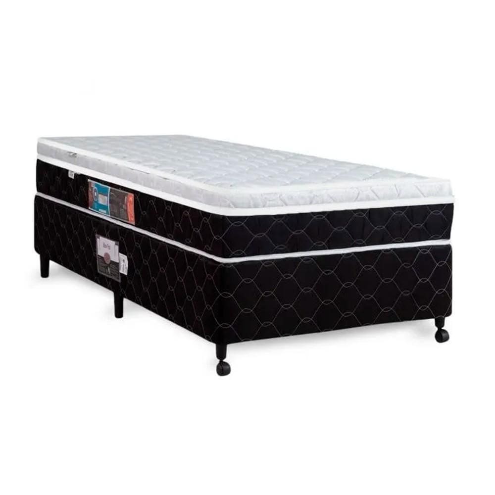 Cama Box + Colchão Castor Solteiro Montblanc One Face D33 88x188x52cm