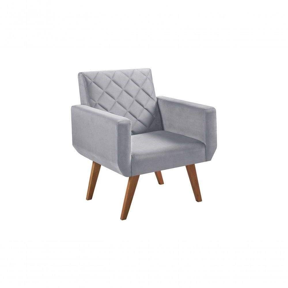 Poltrona 1 Lugar Braço Anabelle Unidecor Cinza
