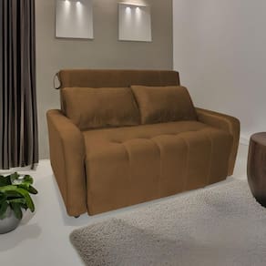 Sofá Cama Para Sala De Estar Amora New Veludo Matrix - Cobr Cobre