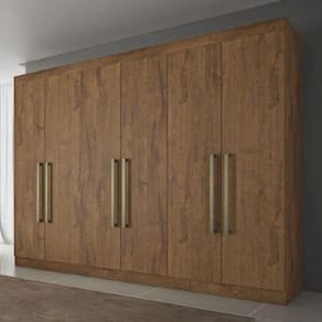 Guarda Roupa 100% Mdf 6 Portas Argos Made Marcs Brauna