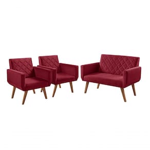 Conjunto Anabelle 2 Poltronas De 1 Lugar 1 Poltrona 2 Lugares Braço Unidecor Bordô