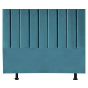 Cabeceira De Cama Queen Box 160 Cm Karla Suede Cor:azul Turquesa