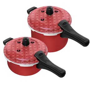 Kit Com Duas Panelas De Pressão 3 E 5 Litros Antiaderente Fechamento Externo Patolux