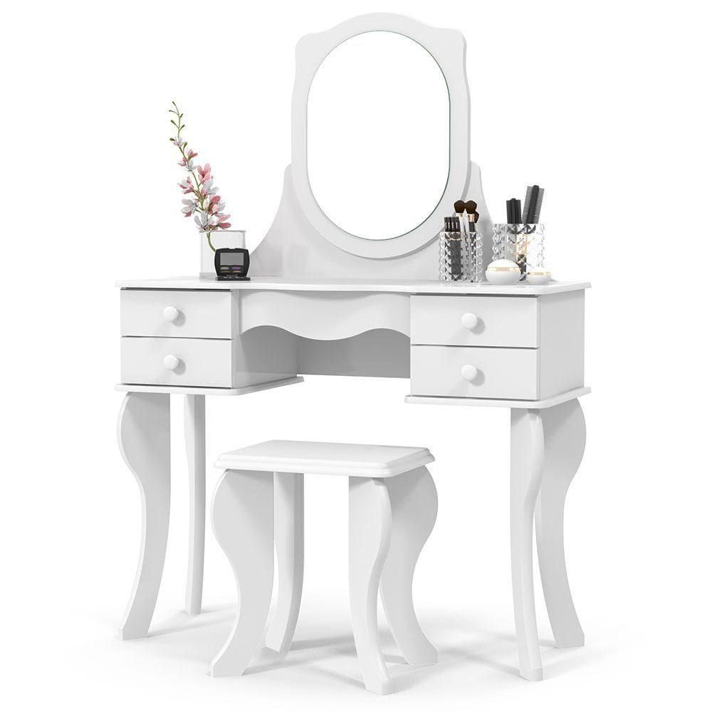 Penteadeira Infantil Princesa 96cm Espelho Banqueta Patrimar branco