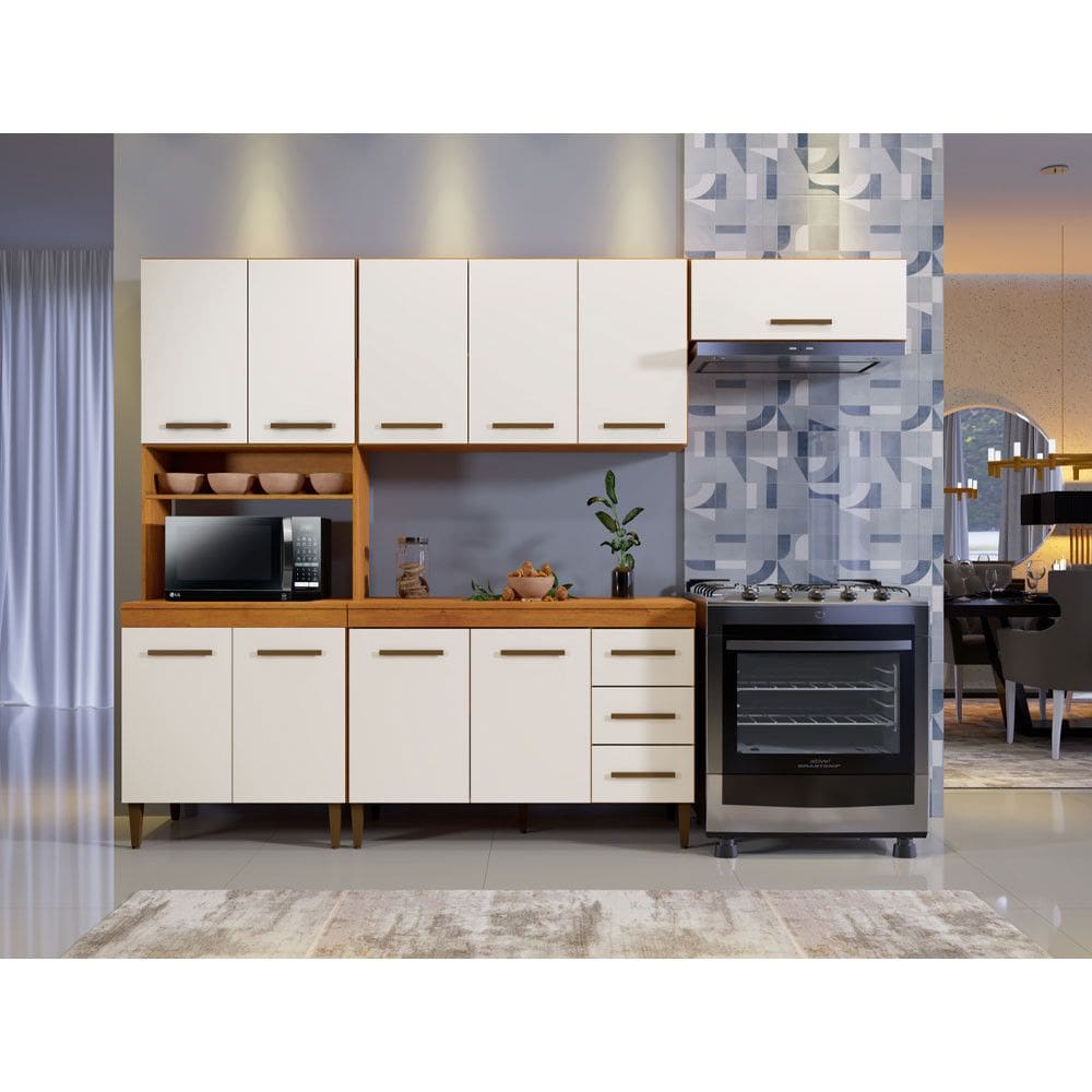 Cozinha Kaike Atenas 10 Portas de Madeira