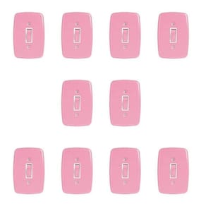 Conjunto de 10 Interruptores de 1 Tecla Simples com Placa 4x2 Rosa