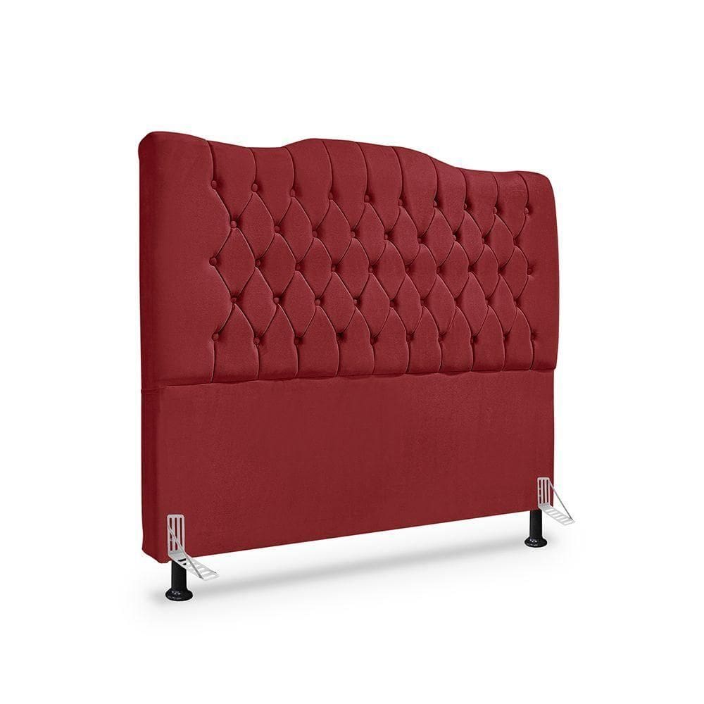 Cabeceira De Cama Box Casal 140cm Dunas - Veludo Vermelho