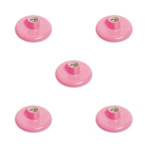 Conjunto de 5 Plafon Redondo de Sobrepor 100w Bocal Porcelana E27 Rosa