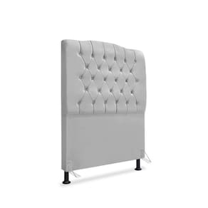 Cabeceira De Cama Box Solteiro 90 Cm Dunas - Veludo Cinza.