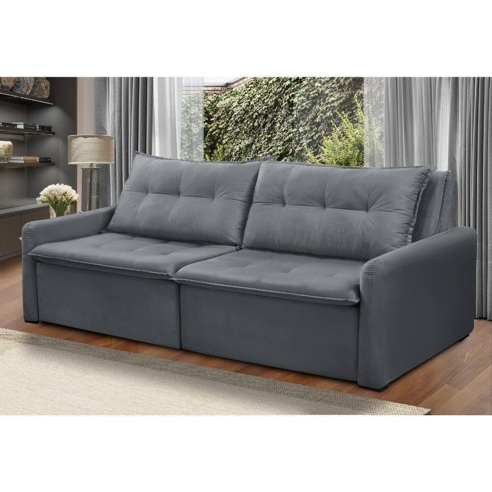 Estofado Jandaia Slim Bicama 2 Lugares Cinza
