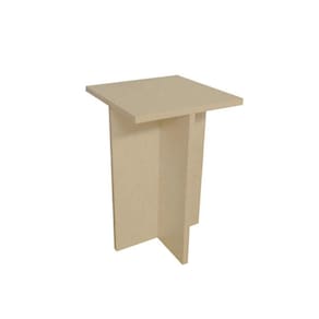 Banco Tampo Quadrado 65cm Em Mdf Natural