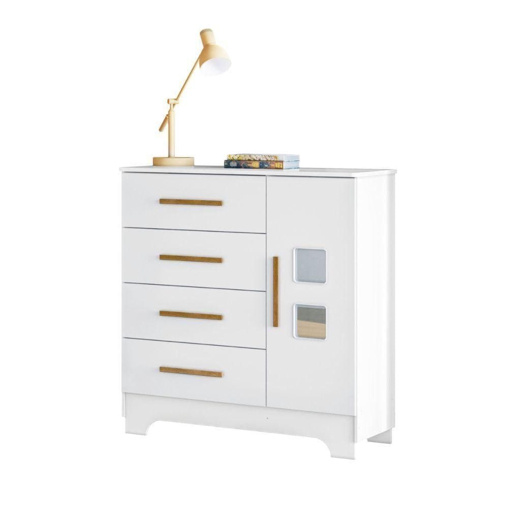 Cômoda Fly 1 Porta E 4 Gavetas Tigus Baby Branco