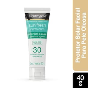 Protetor Solar Facial Pele Oleosa Neutrogena Sun Fresh Derm Care sem Cor FPS30 40g