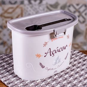 Pote Acucar C/ Colher Bege