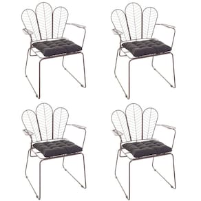 Conjunto com 4 Cadeiras para Sala de Estar Vegas Aço Corten/Preto