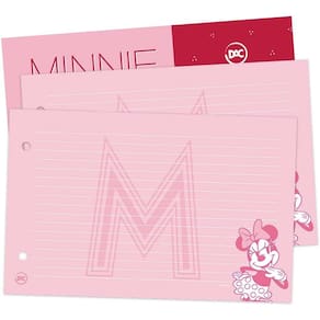 Bloco Refil para Mini Fichário Argolado com 80 Folhas Decoradas Minnie DAC, Ref:3782RE