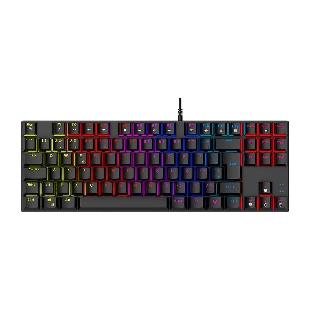 Teclado Gamer mecânico Warrior Royal Cross, TKL, Preto, ABNT2, TC312, WARRIOR
