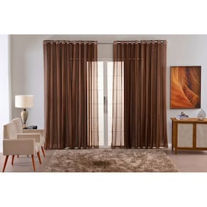 cortina sala voal quadriculado charm decoraçao 6,00x2,50
