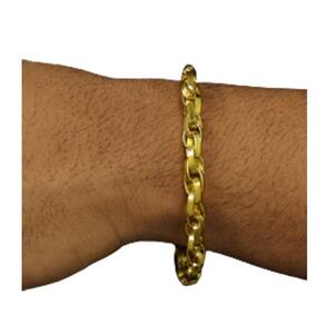 Pulseira Tijolinho Elo duplo 8mm moeda antiga