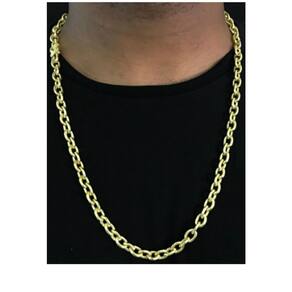 Cordão Cadeado 8mm de moeda antiga de luxo