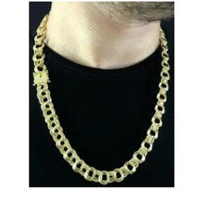 Cordão Madri tripla 11mm de moeda antiga banhado a ouro