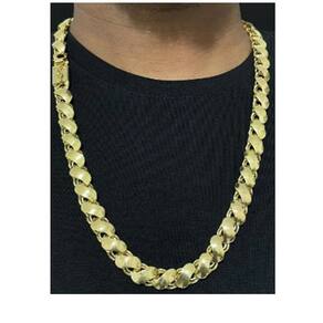 Corrente 12mm friso S de moeda antiga mueda antega oro 18k
