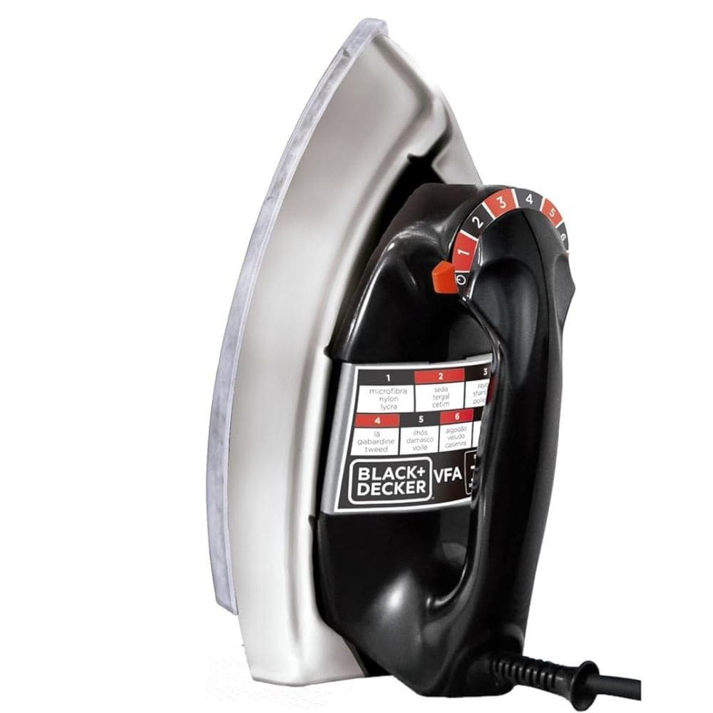 Ferro a Seco Black+Decker Base de Alúminio Polido VFA1110