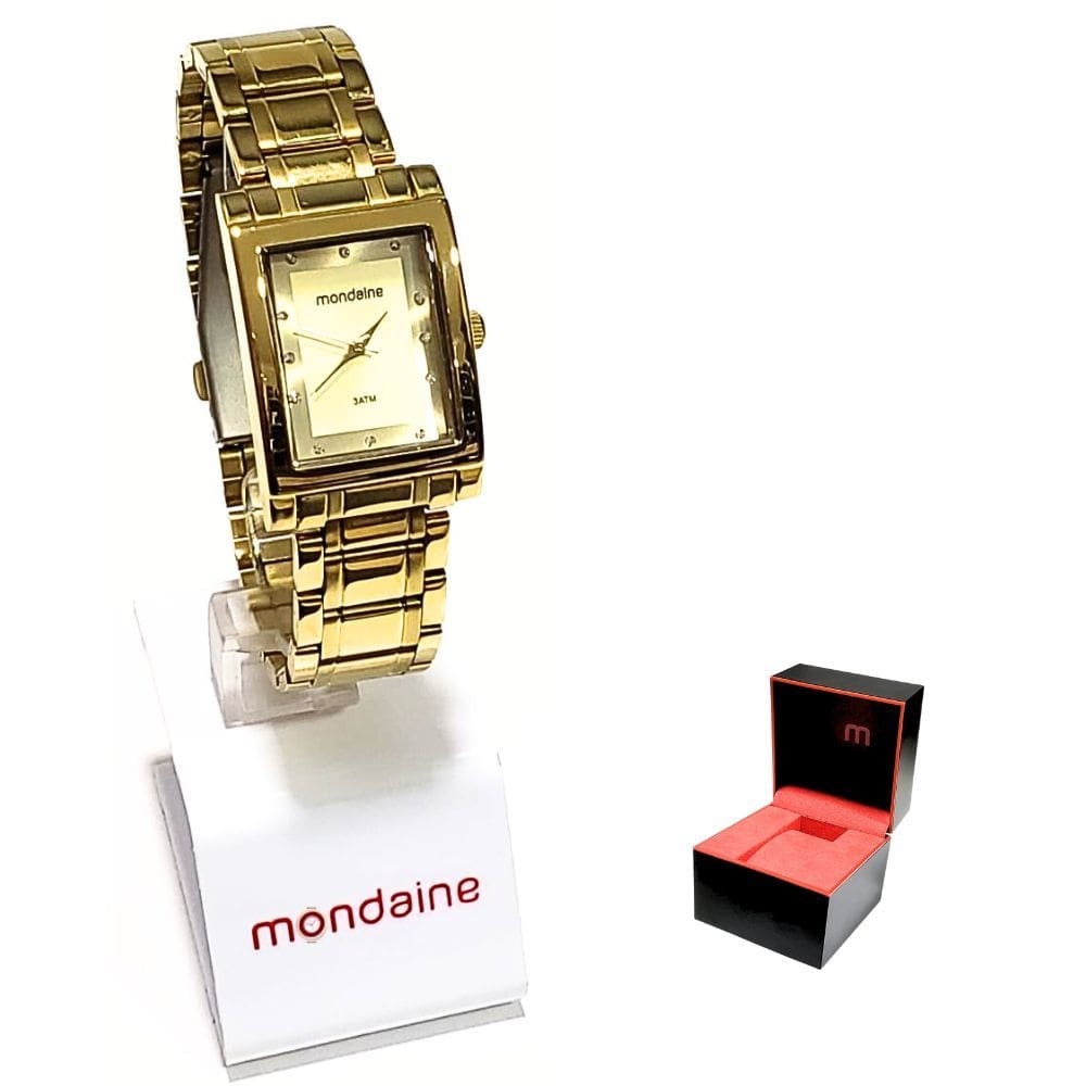 Relógio Mondaine Feminino Analógico Cristais Quadrado 32103LPMVDE1