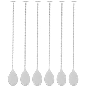 Kit 6 Colheres Bailarinas Inox 26cm Tress Lyor Prata Bartender Bebidas Coquetel Drinks