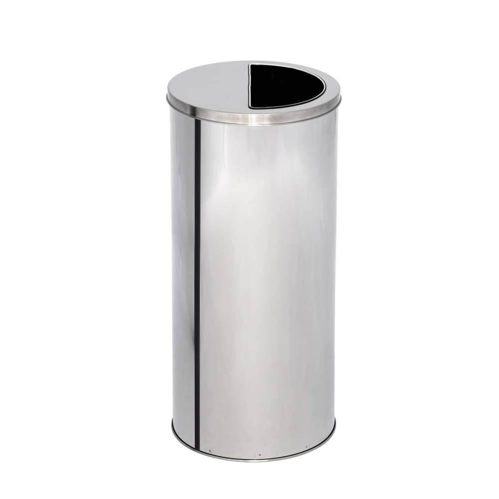 Lixeira de Inox 120L com Aro Meia Lua