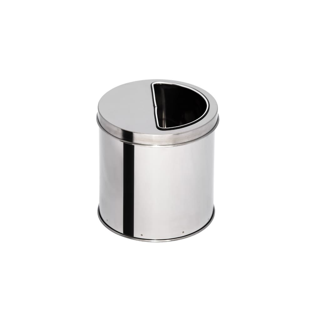 Lixeira de Inox 13L com Aro Meia Lua