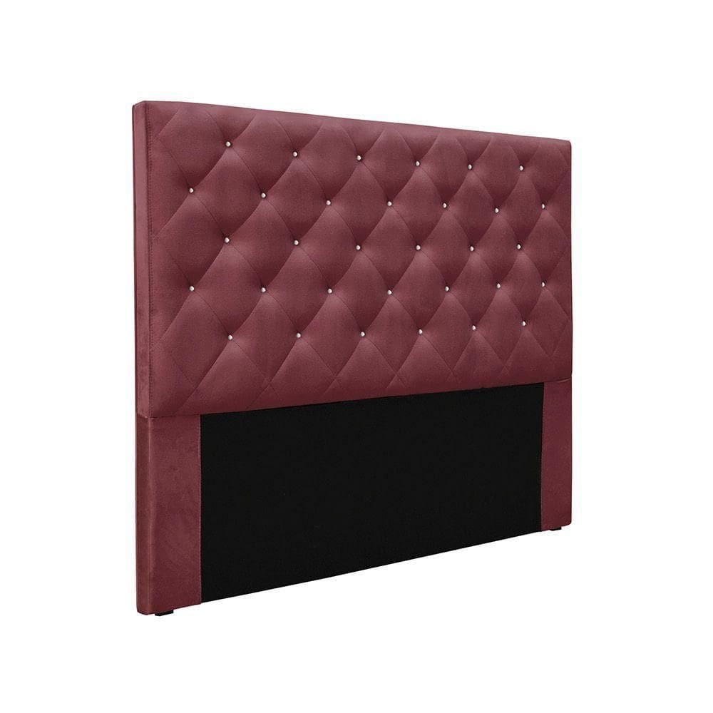 Cabeceira Cama Box King 195 Cm Tania Veludo S04 - D`rossi Cor Vinho