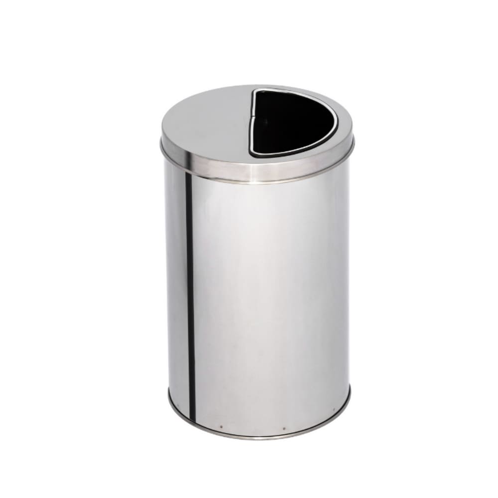 Lixeira de Inox 27L com Aro Meia Lua