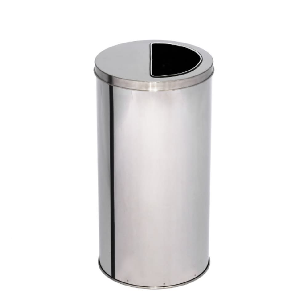 Lixeira de Inox 40L com Aro Meia Lua