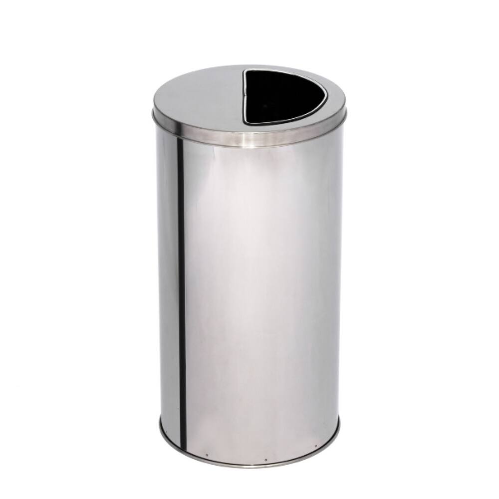 Lixeira de Inox 50L com Aro Meia Lua