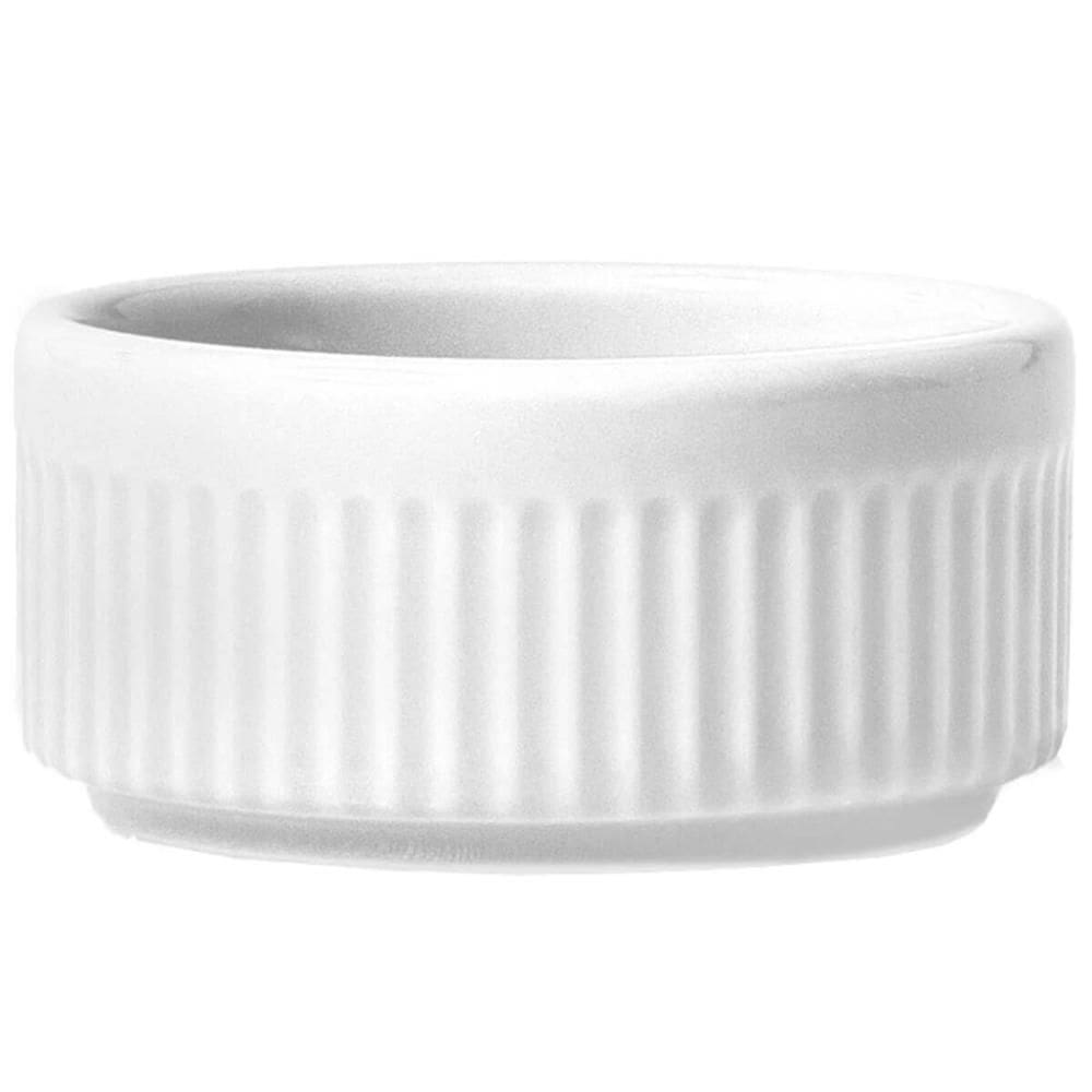 24 Molheiras Ramekins Porcelana 180ml Canelado Germer Restaurantes Médio